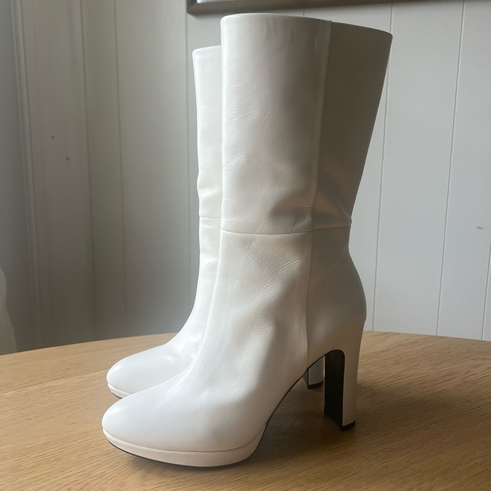 Calvin Klein White Calf Boots